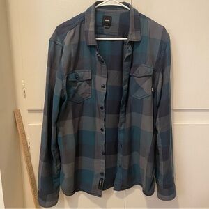 Vans Men’s Tailored Fit size Large Blue and Gray Plaid Shirt